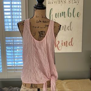 Bella Dahl Side Tie Crinkle Tank Top Sz Medium